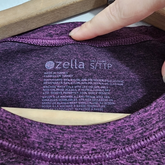Zella Heathered Purple Long Sleeve Athletic Top - Picture 3 of 3